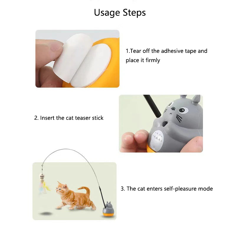 Feather Spin Cat Wand